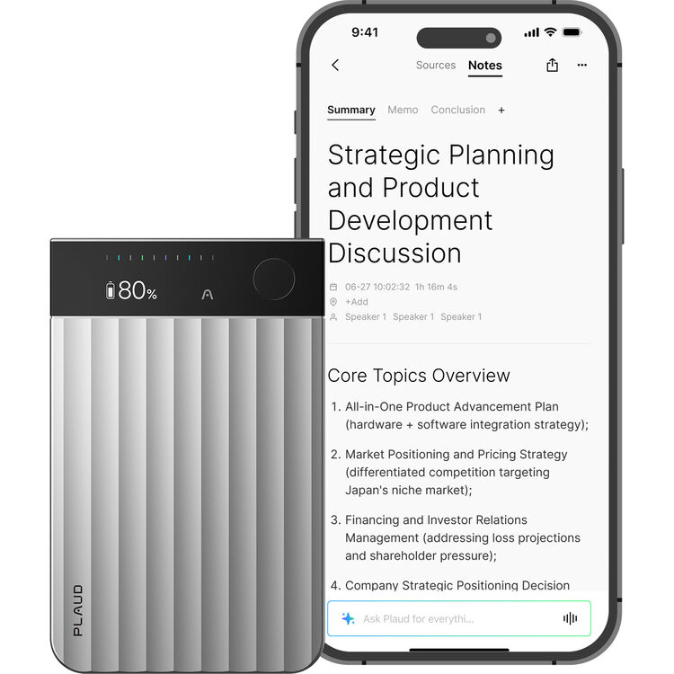 PLAUD AI Plaud Note Pro AI-Powered Transcriber (Silver) – Popular