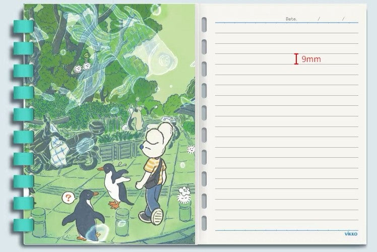  A5 Disc-Bound Ruled Notebook 60 Sheets – Outdoor Rabbit 