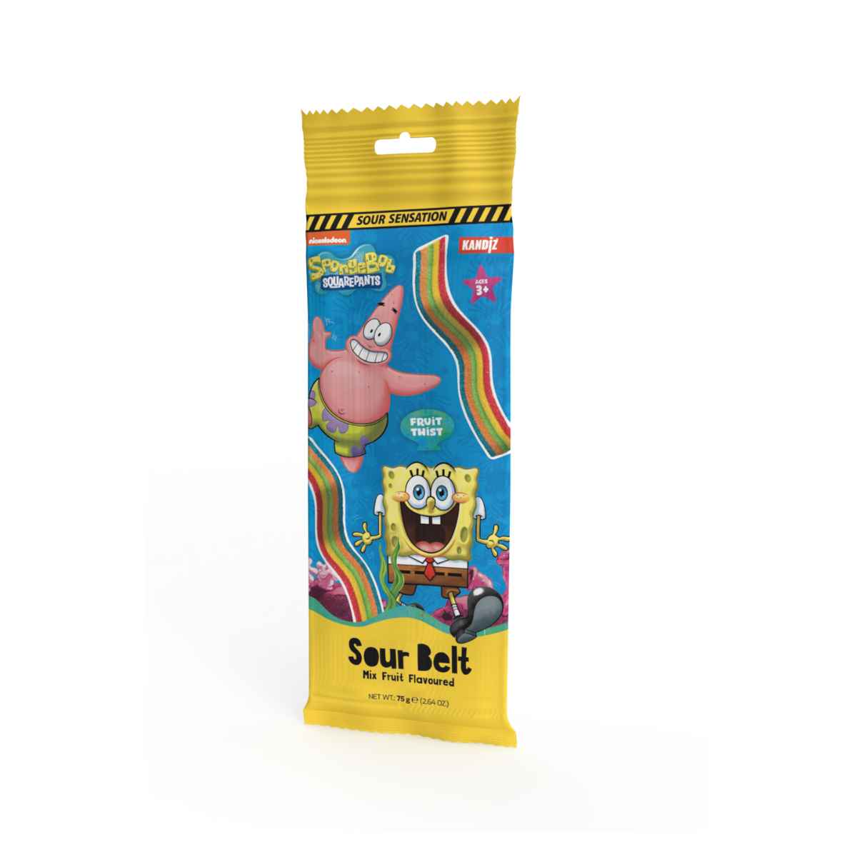 Spongebob Sparkles Sour Belts 75g