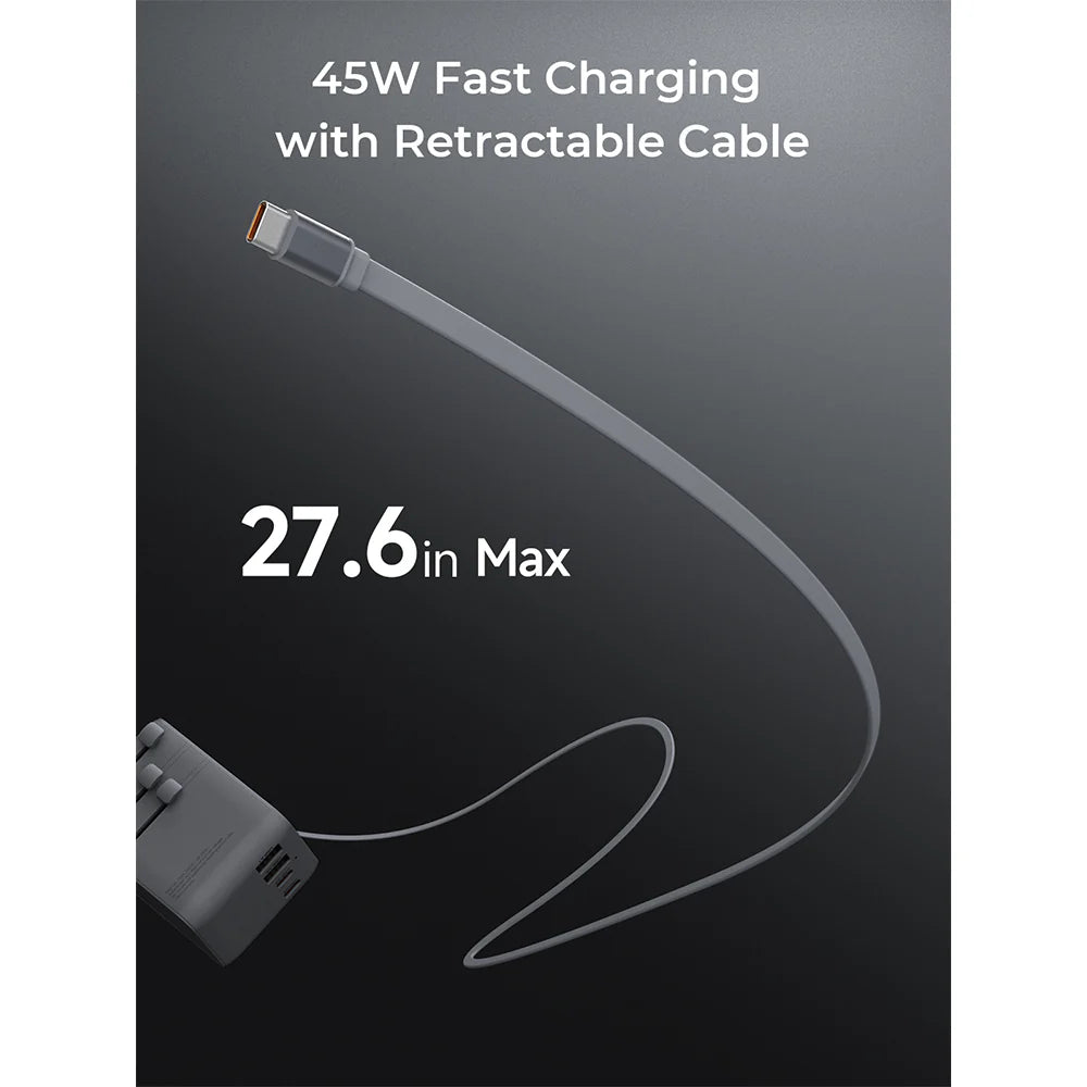 Aukey PA-TA13 Globe Reel 45W GaN Universal Adapter