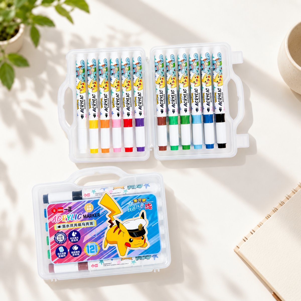  Pokémon Acrylic Marker Set 12 Colours 