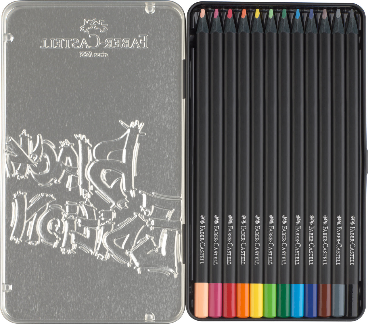 Faber-Castell Black Edition Colour Pencils, Tin of 12 - 116413