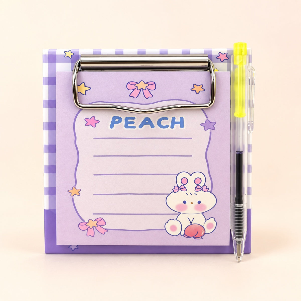  Rabbit Sticky Note With Clipboard - 4 Assorted Design 