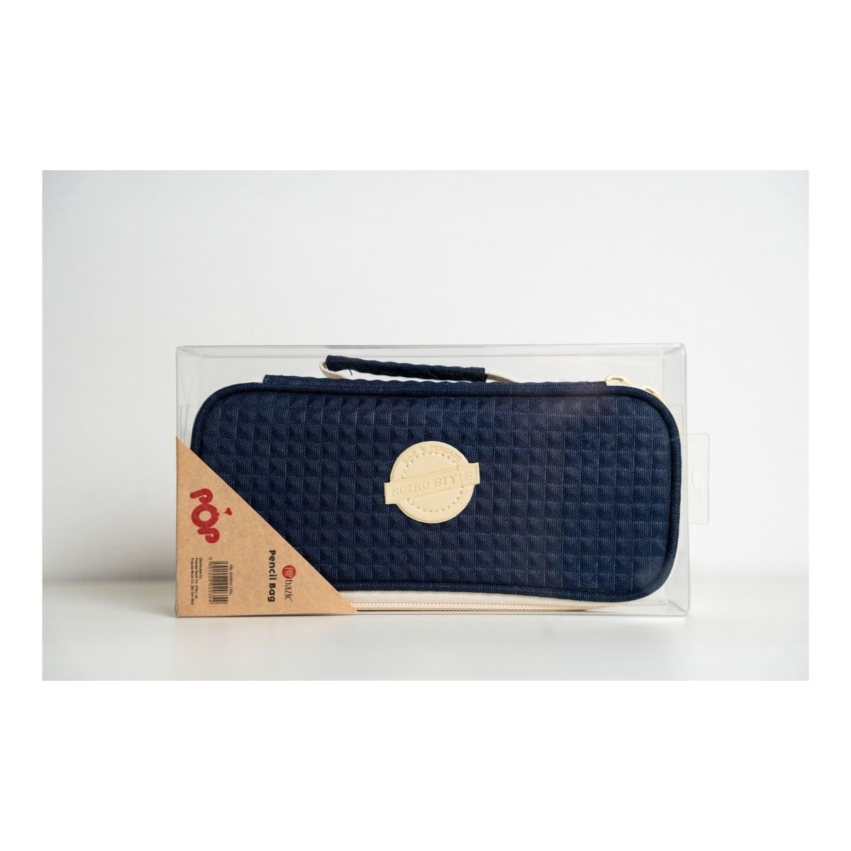 Pop Bazic Single Zip Pencil Bag (Black) - PB-820RN-Black