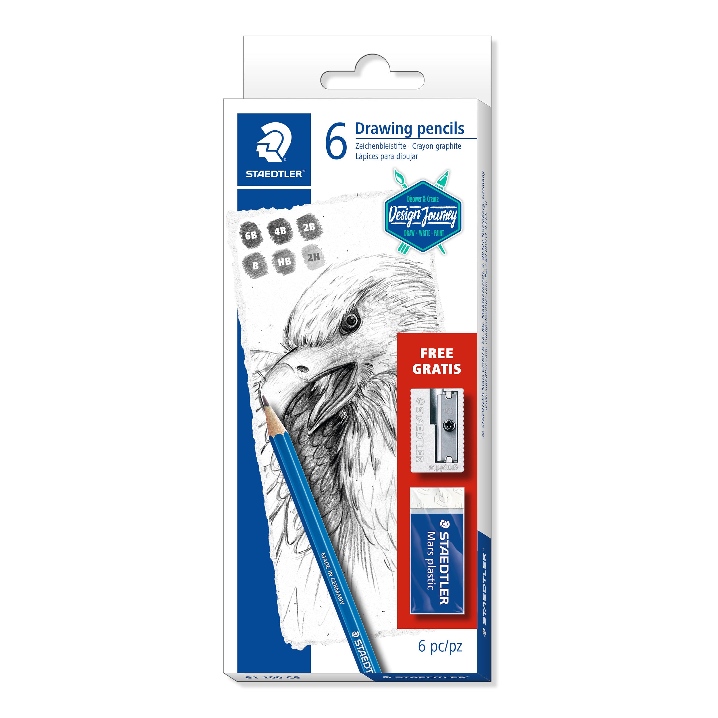 Staedtler Pencil Lumograph Set , Free sharpener and eraser