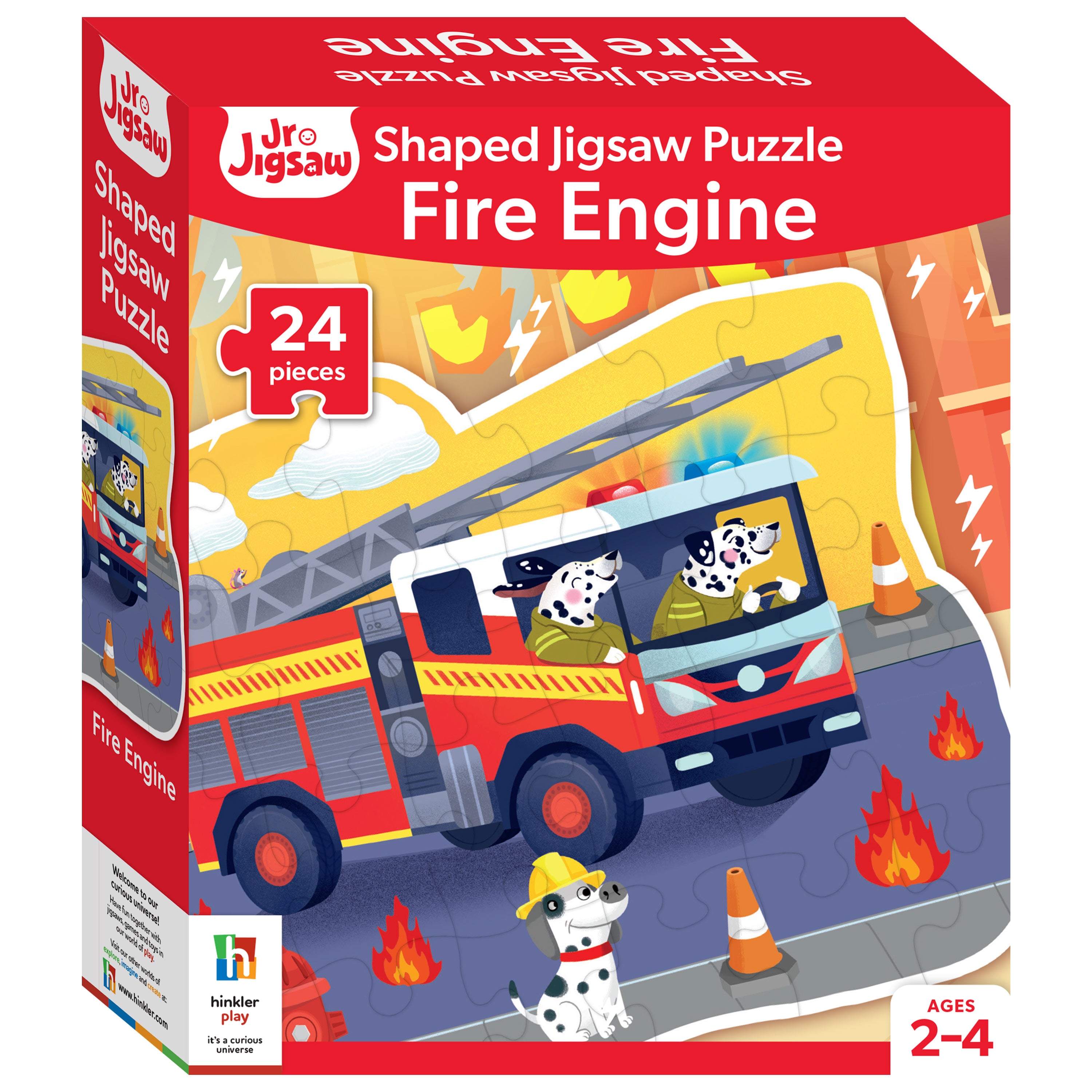 HINKLER JR JIGSAW 24 PIECES SHAPED PUZZLE FIRE ENGINE
