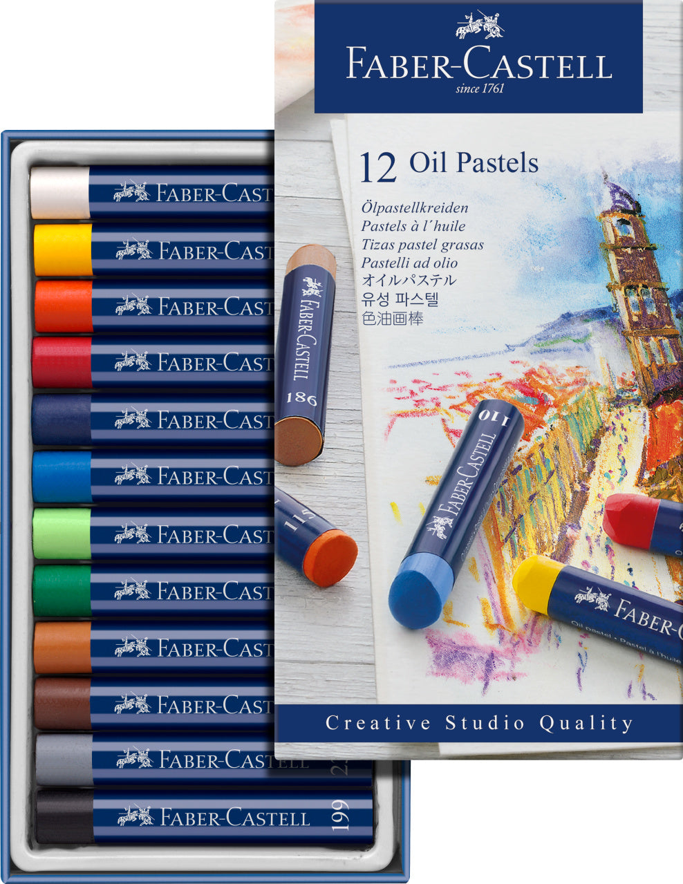 Faber-Castell Creative Soft Oil Pastels, Set of 12-127012