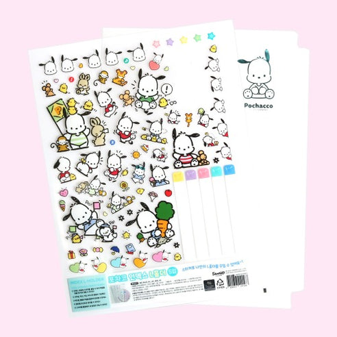 SANRIO POCHACCO INDEX L-SHAPE FOLDER SET WITH STICKER