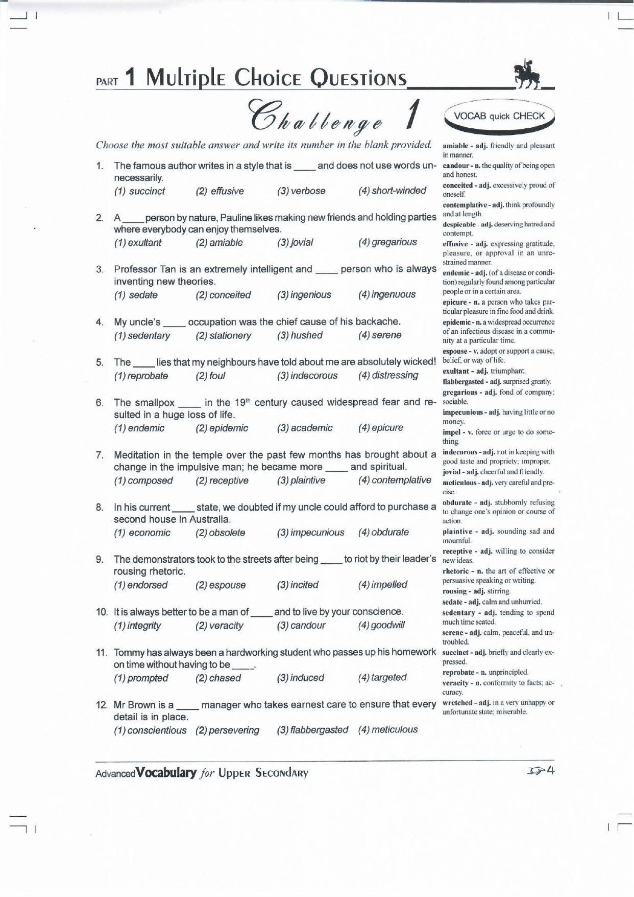 Advanced Vocabulary For Upper Secondary 2ed