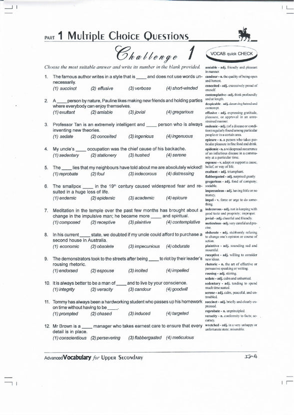 Advanced Vocabulary For Upper Secondary 2ed