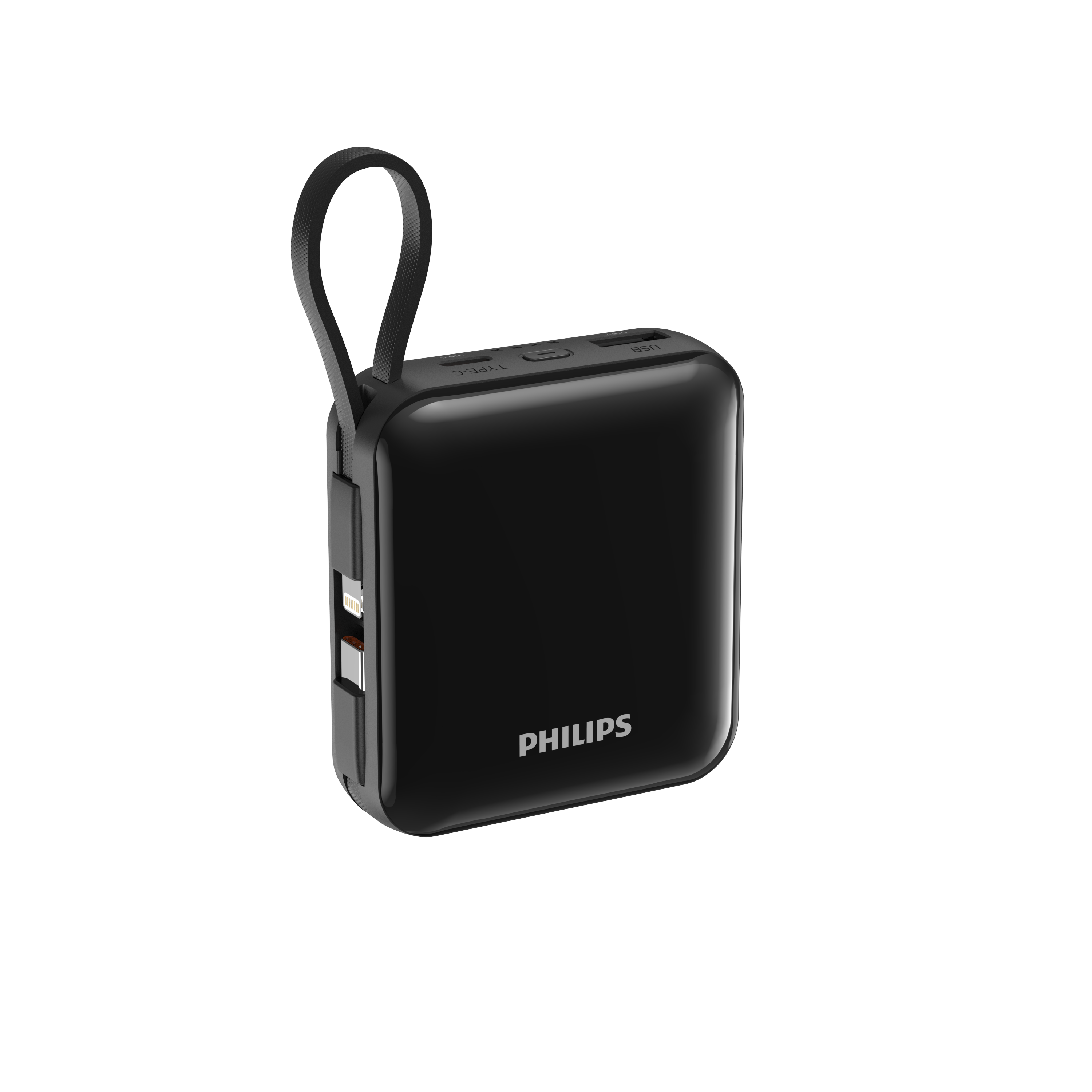 PHILIPS DLP5713CW/00 10000mah Super Mini Series (pd 22.5w, Input 1c+1m, Ouput 1a+1c, With Cable C+lighting) - Black