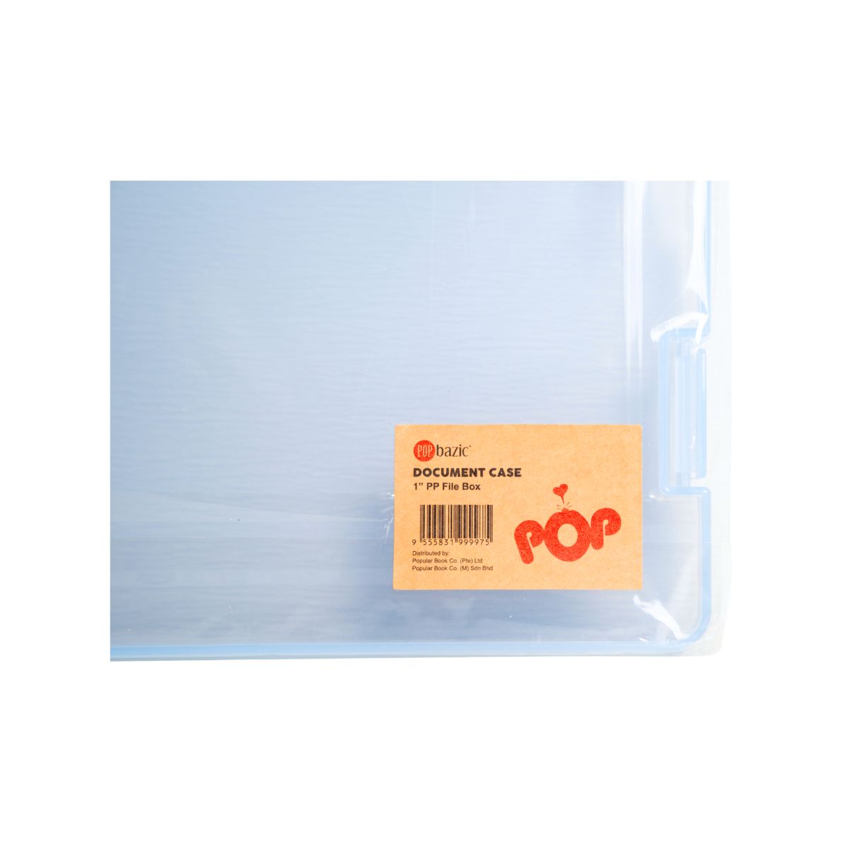 Pop Bazic 1" Document Case (Transparent Blue)