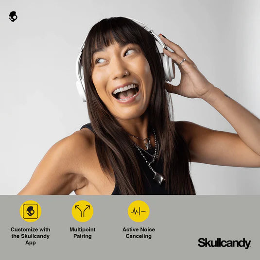Skullcandy Icon ANC Noise Cancelling Wireless Over-Ear Headphones Bone/Orange