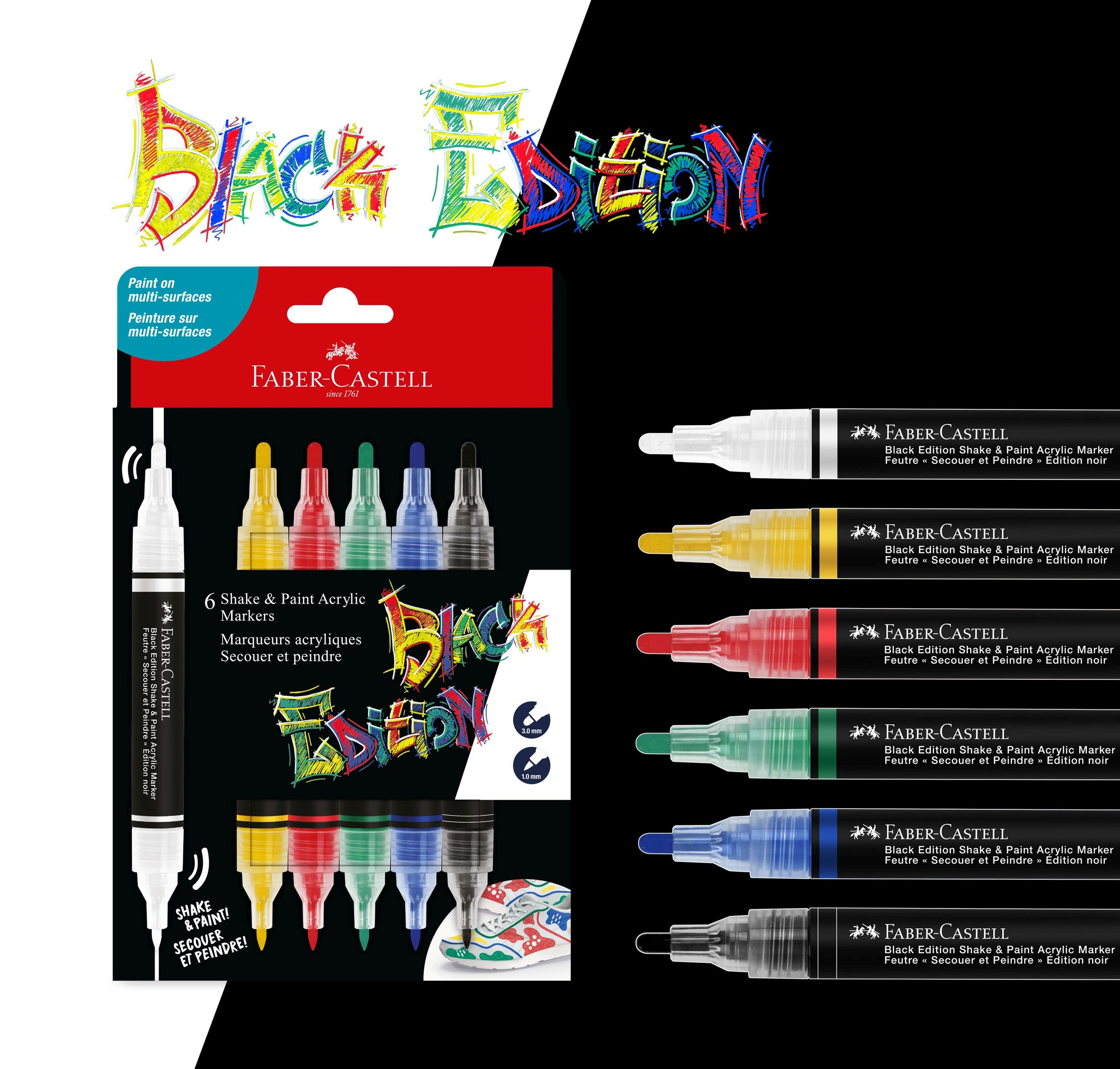Faber-Castell Shake & Paint Acrylic Marker Classic, Set of 6-AG285507