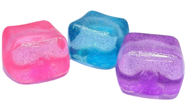 Fuzz Ball Glitter Cube - Assorted Colour