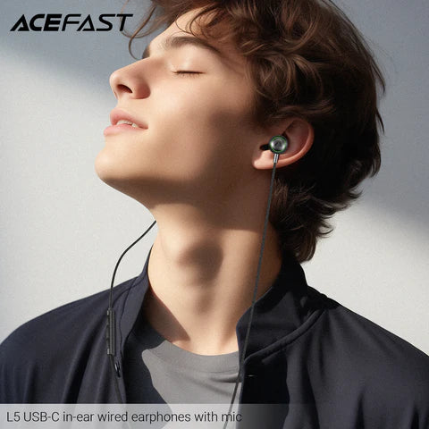 Acefast L5 USB-C In-Ear Wired Earphones With Mic – Black 