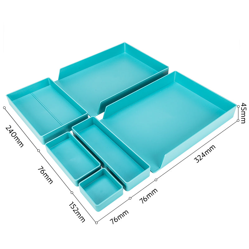 DELI NUSIGN DESK ORGANIZER 6'S SET LIGHT BLUE ENS001