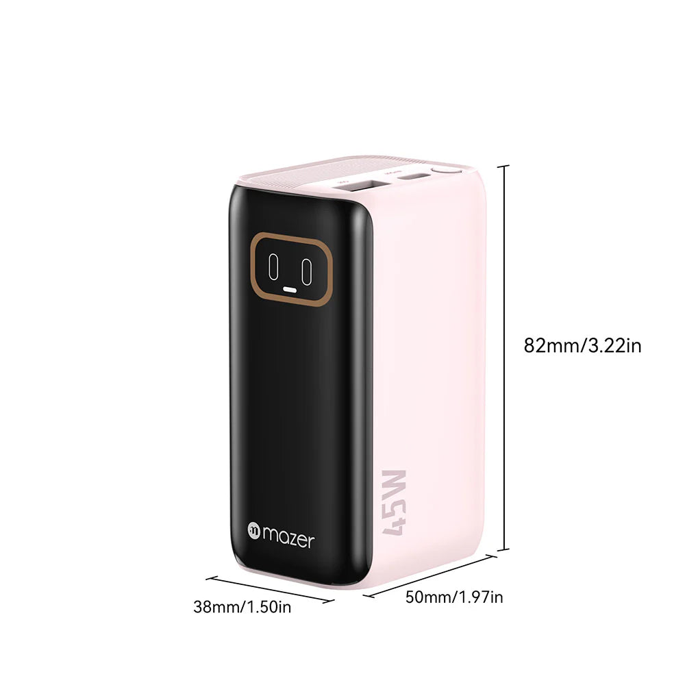 Mazer M-Ai-PC45R10-V7 PowerCharge Link R PD45W 10000mAh PB with Retractable Cable (Pink)