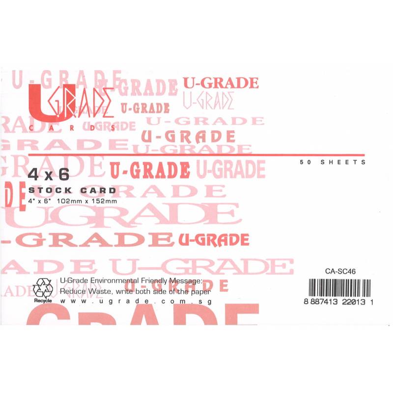 U-GRADE STOCK CARD 5X8                  