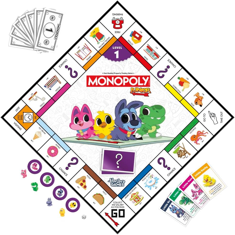HASBRO GAMES MONOPOLY JUNIOR BOARD GAME 2 IN 1