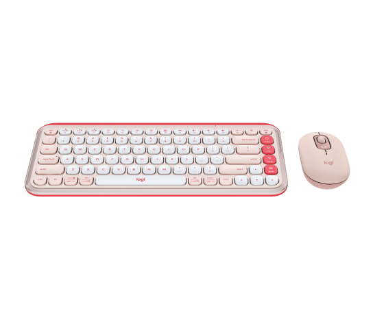 Logitech POP Icon Combo Wireless Mouse & Keyboard Rose & White