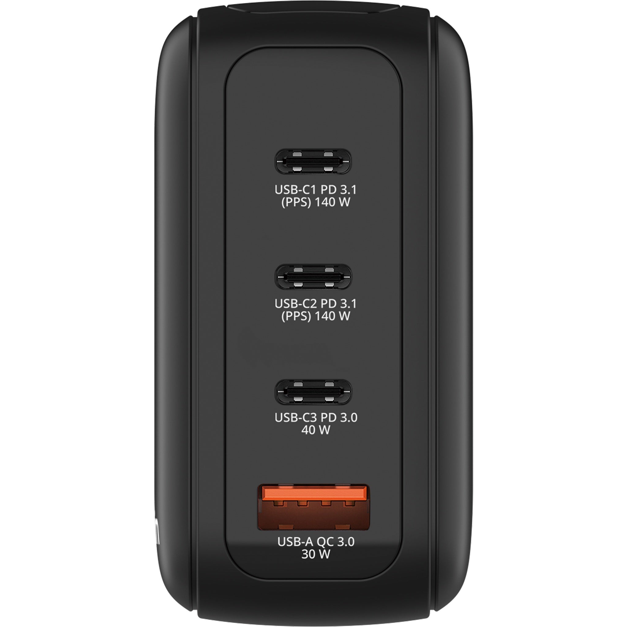 Verbatim 4-Port 140W Mini GaN Charger with Display (US/EU/UK/AU) Black
