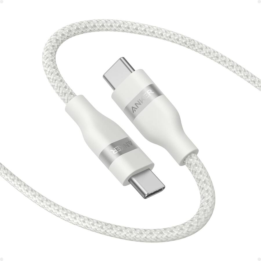 Anker Nano USB C Cable Softline 240W Flexible Multi-Color Braided Cord - White