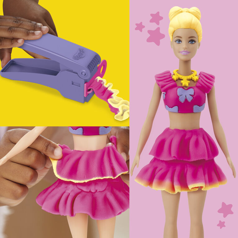 HASBRO PLAYDOH BARBIE RUFFLES AND BOWS DOLL SET