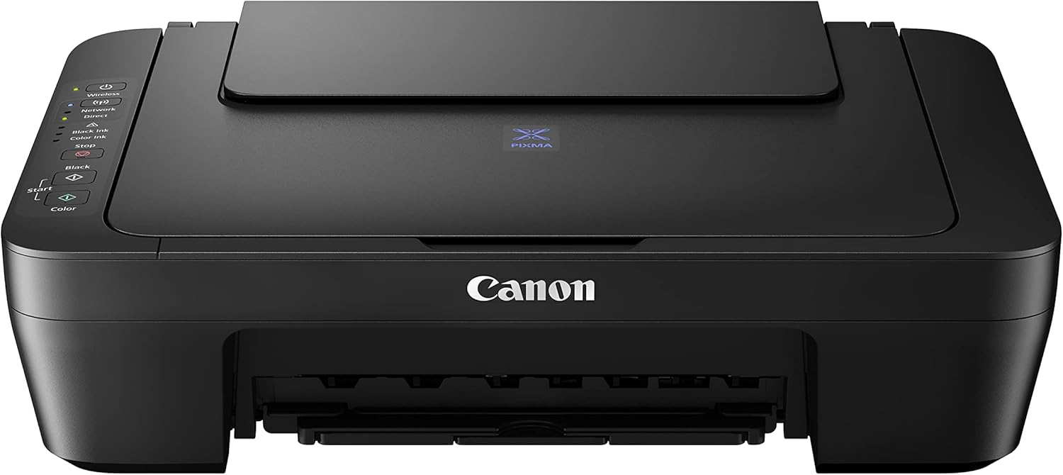 Canon PIXMA E470 - A4 Wi-Fi All-in-One Inkjet Color Printer. Print, Scan and Copy. Wi-Fi, Wireless PictBridge, Direct Wireless. Black color