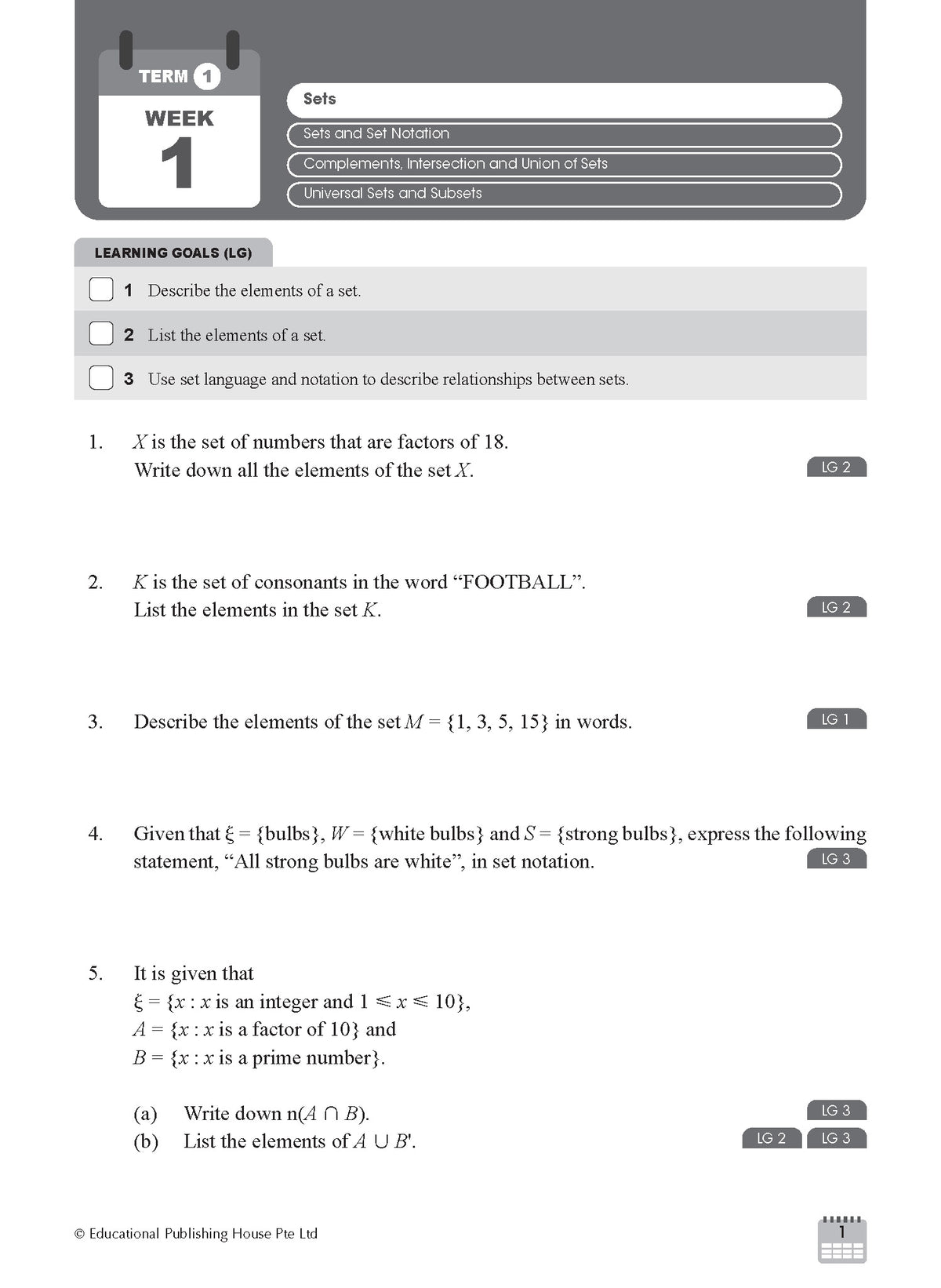 S4/G3 Maths Weekly Revision 