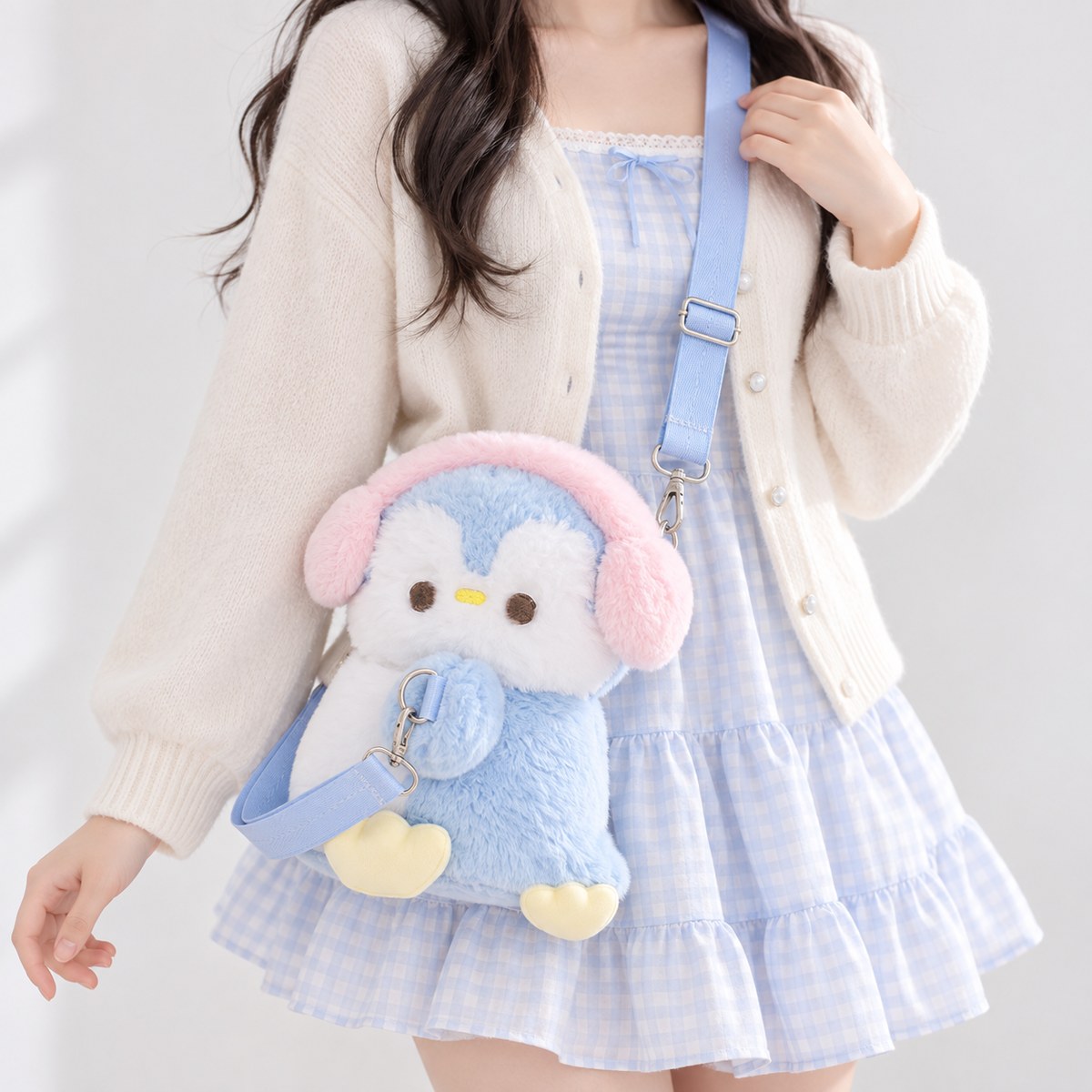  2-In-1 Plush Backpack & Sling Bag - Penguin 