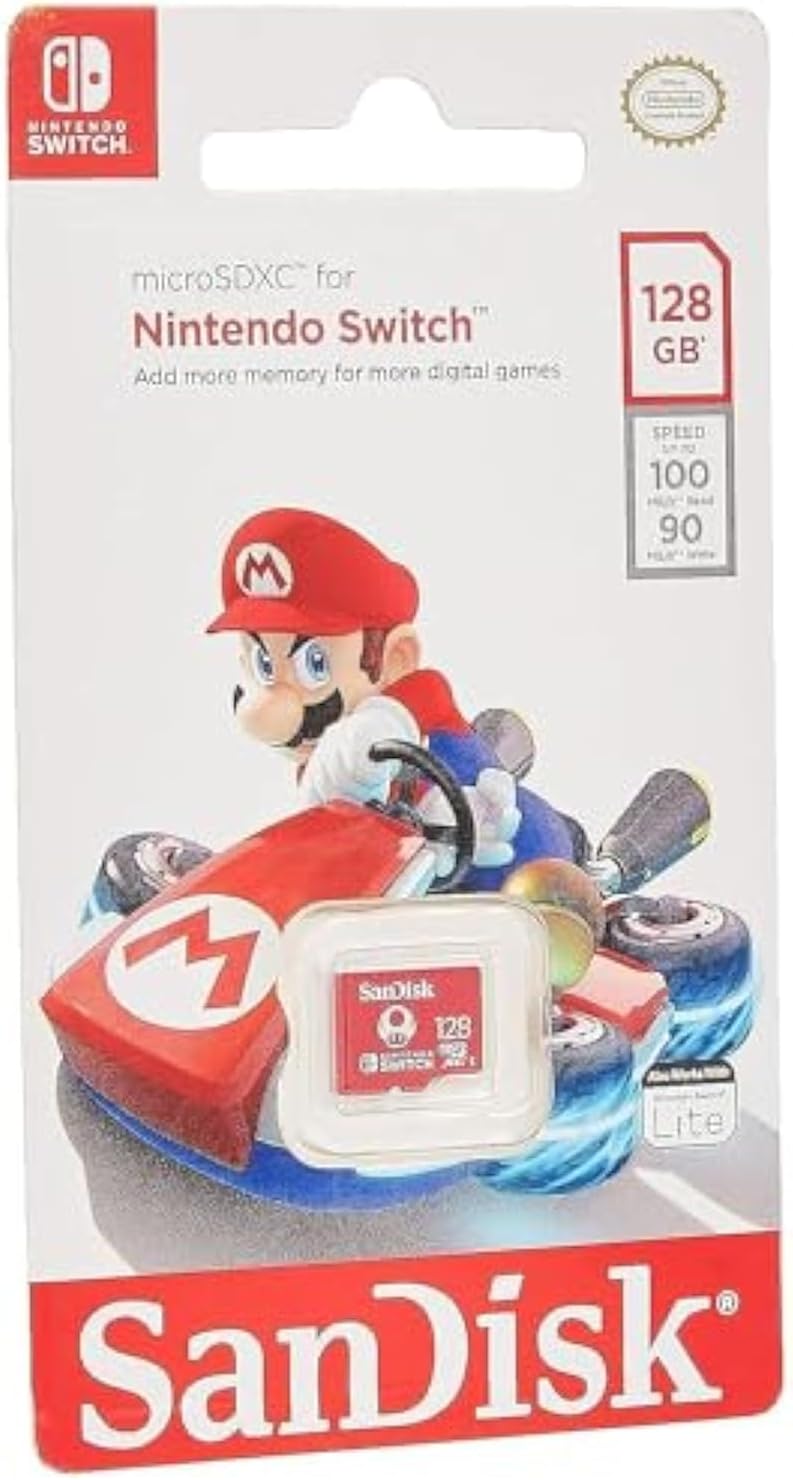 SanDisk SDSQXAO-128G-GN3ZN Nintendo Cobranded microSDXC Class 10 UHS-I Memory Card, 128GB