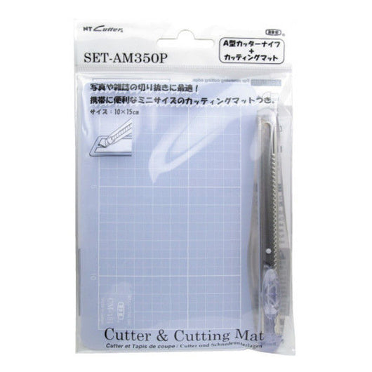 NT Cutter + Mini-Cutting Mat Set Blue