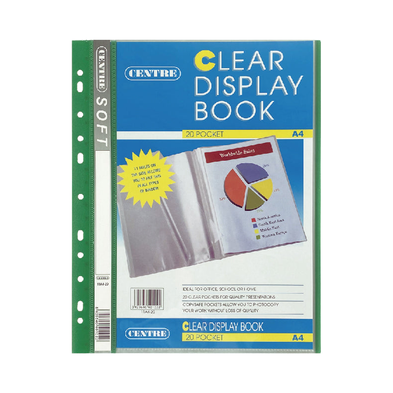Centre Soft Slim Clear Book With 11-hole A4 20poc