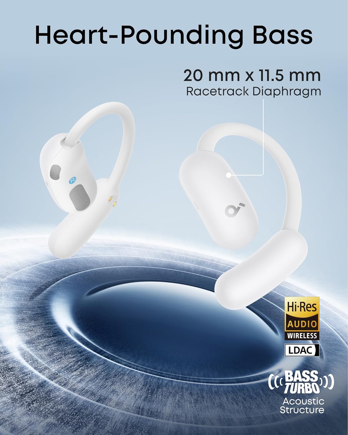 Soundcore AeroFit 2 by Anker, Open-Ear Headphones (White)