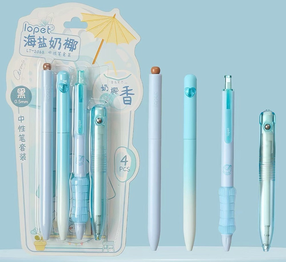 4Pcs 0.5Mm Black Ink Writing Set – Coconut Milk