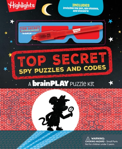 brainPLAY Puzzle Books: brainPLAY Top Secret Spy Puzzles and Codes: Secret Codes and Puzzles with Invisible UV Light Pen and Red-Reveal Glasses (Paperback)