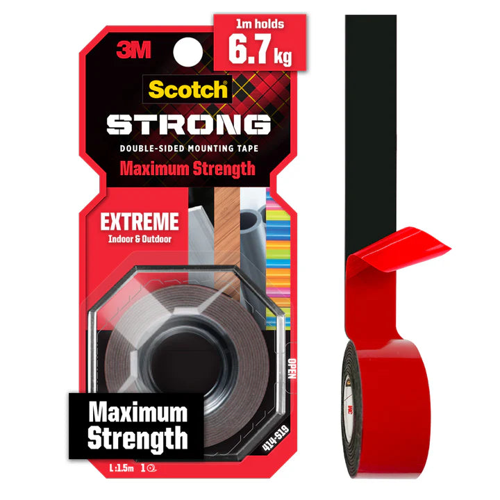 Scotch® 414-S19 Extreme Double-Sided Mounting Tape, 19mm x 1.5m