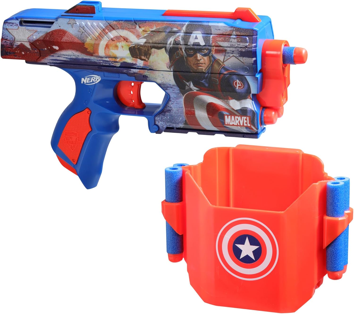 HASBRO NERF MARVEL CAPTAIN AMERICA DART BLASTER