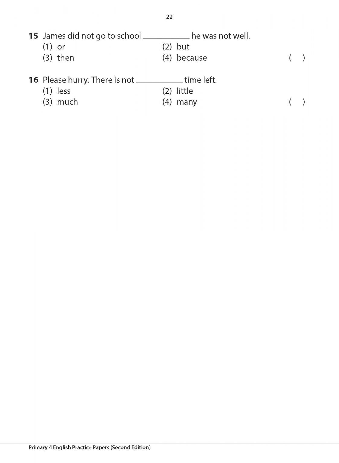 Primary 4 English Practice Papers Second Edition
