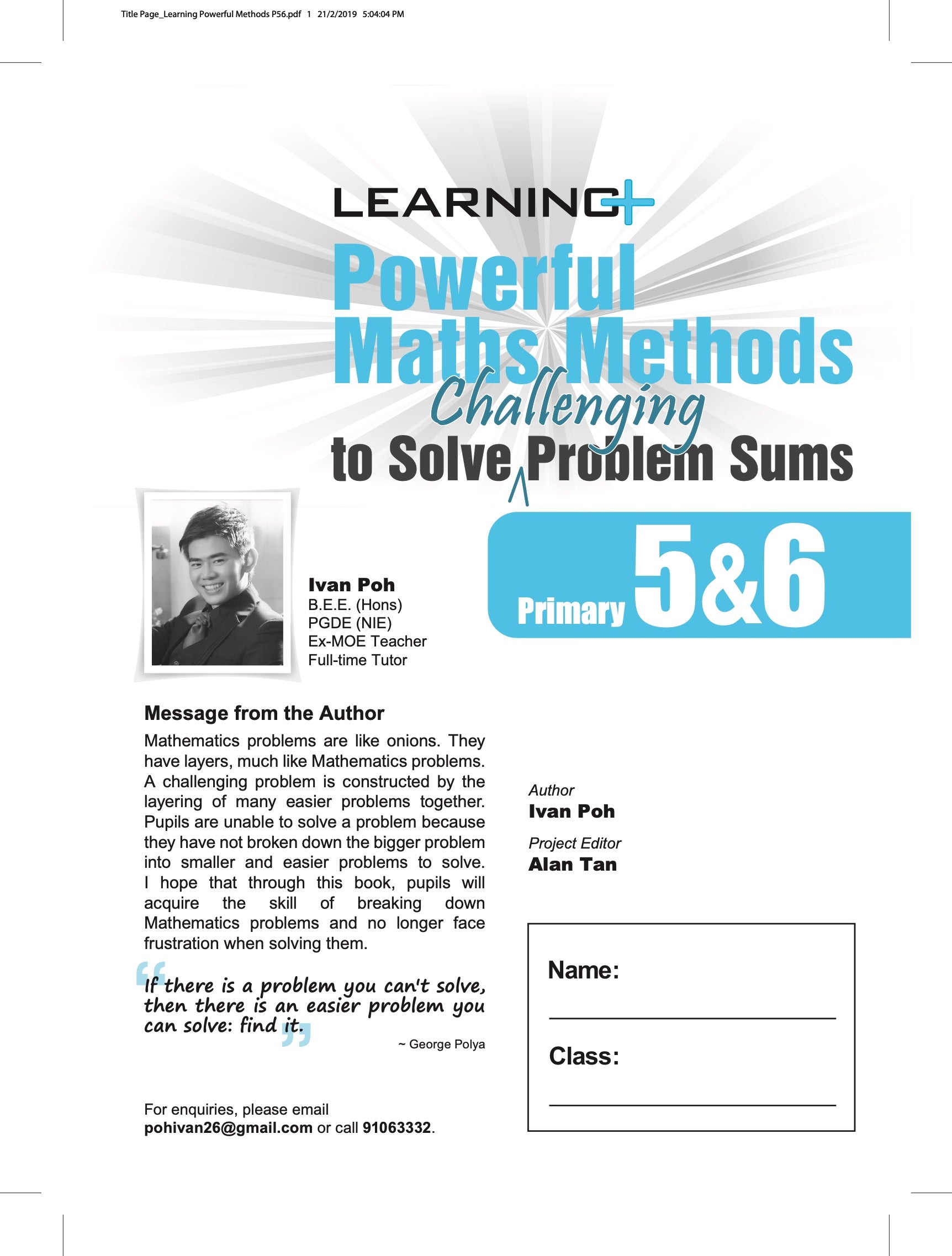 LEARNING+ Powerful Maths Methods to Solve Challenging Problem Sums Primary 5&6