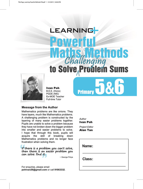 LEARNING+ Powerful Maths Methods to Solve Challenging Problem Sums Primary 5&6