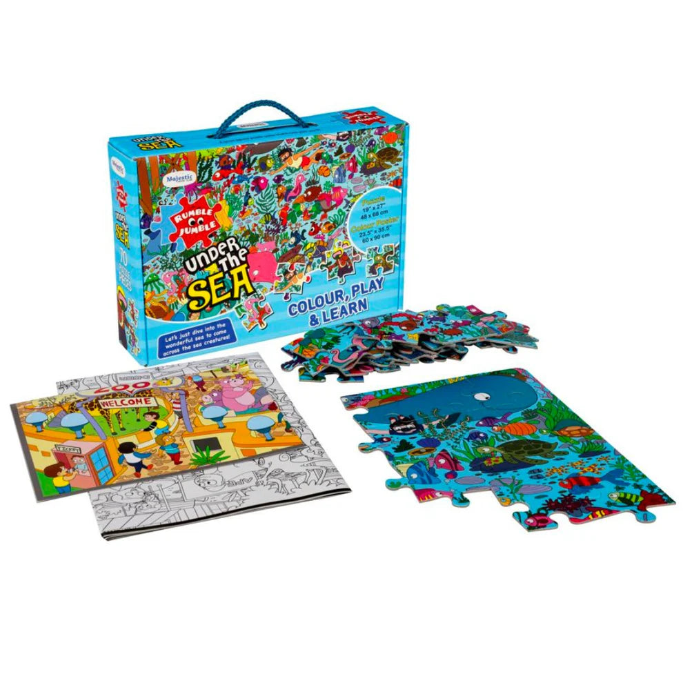 RUMBLE JUMBLE UNDER THE SEA PUZZLE GAME WITH COLORING BOOK