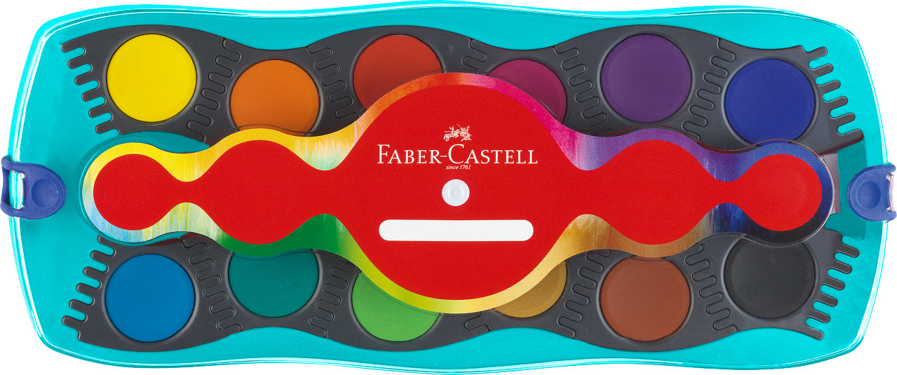Faber-Castell Connector Paint Box, 12 Colours +1 Brush Set-125003