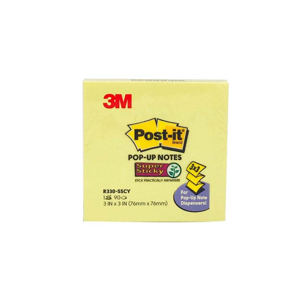 Post-it® R330-SSCY Super Sticky Pop-up Notes, 3x3