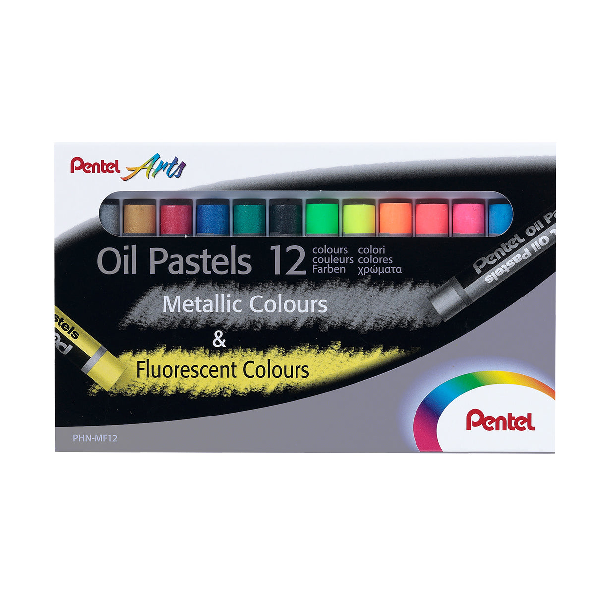 PENTEL Oil Pastels Metallic & Fluorescent Colours Set
