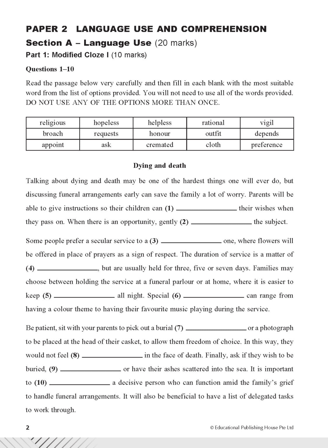 Secondary 3 Normal Technical/4 Normal Technical/G1 English Examination Practice