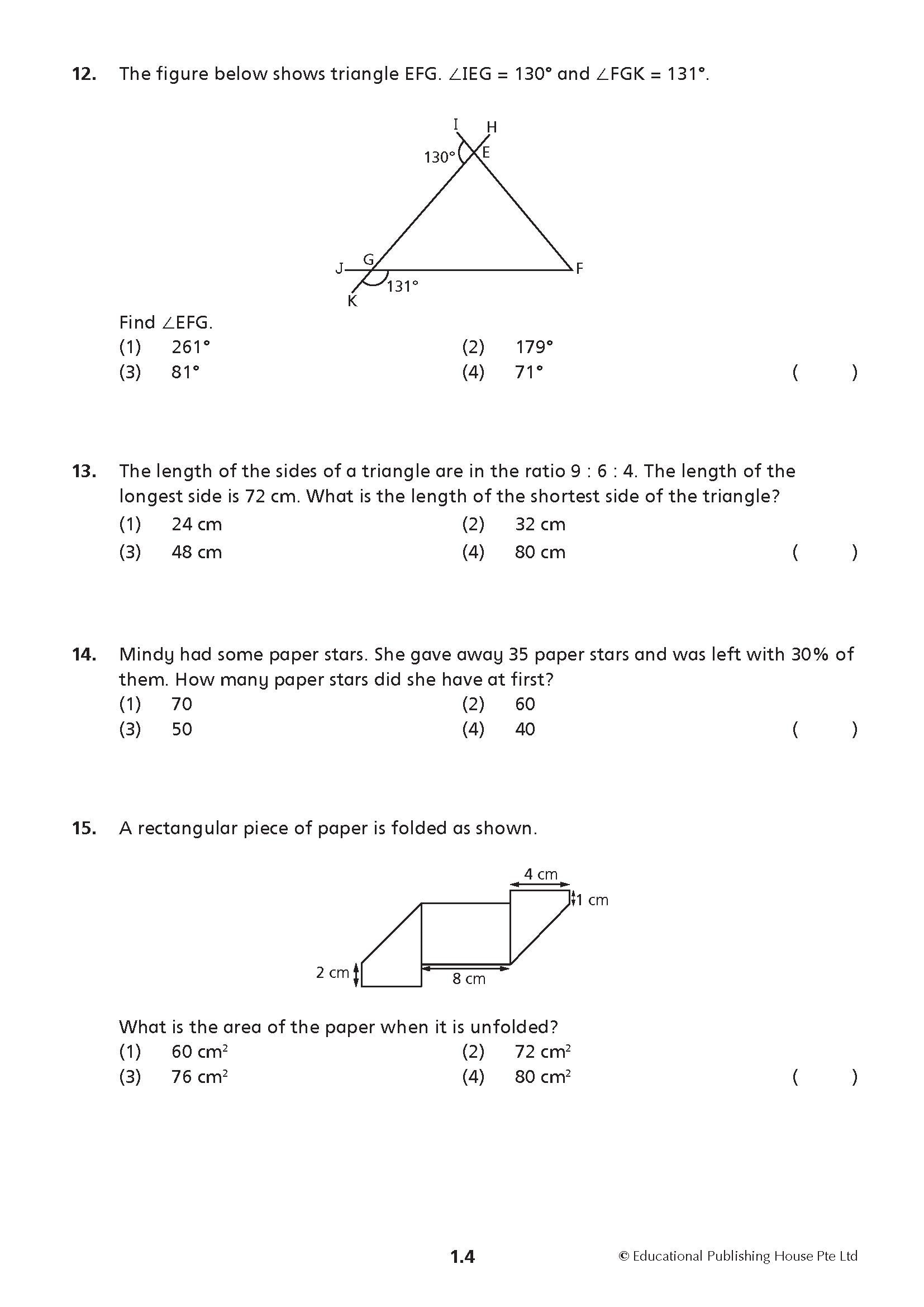 Primary 6 Maths Mid-Year Review Papers 