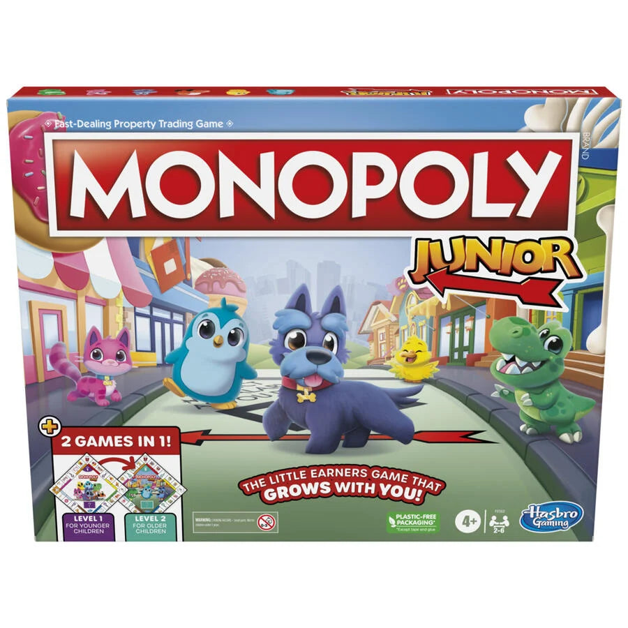 HASBRO MONOPOLY JUNIOR 2 GAMES IN 1