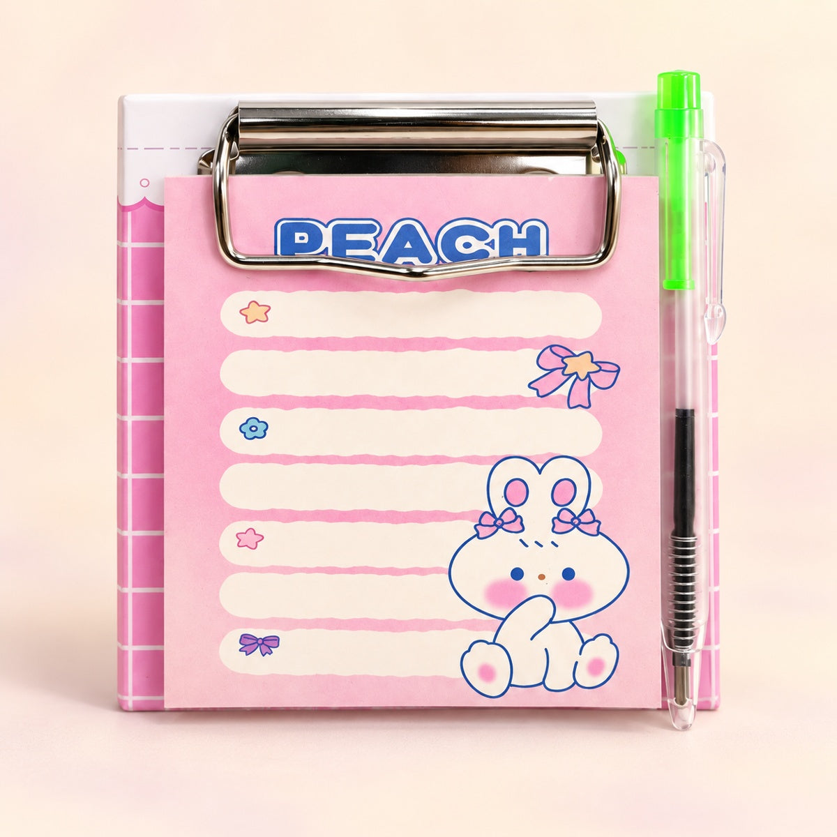  Rabbit Sticky Note With Clipboard - 4 Assorted Design 